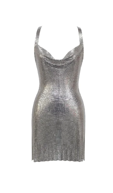 Serenity Silver Copper Mesh Dress