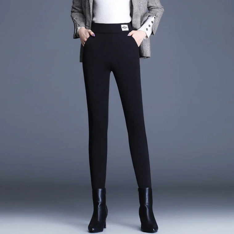 NiDELL: Women’s Elegant High Waist Long Pants for Winter