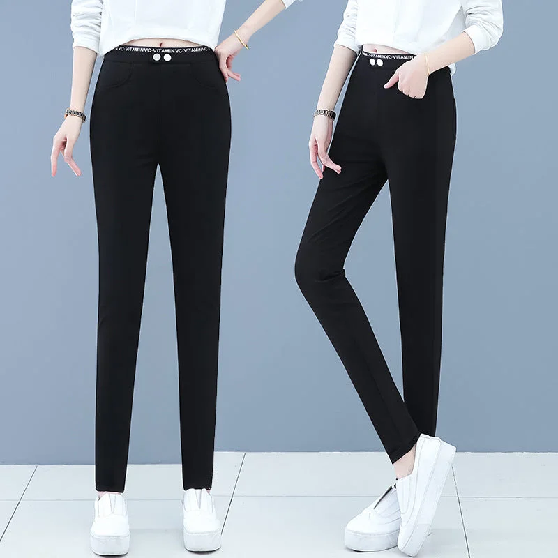 NiDELL: Women’s Elegant High Waist Skinny Pants For Autumn