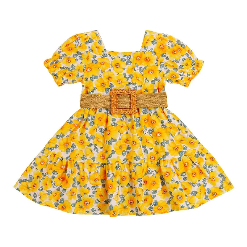 Yellow Floral Toddler Dress